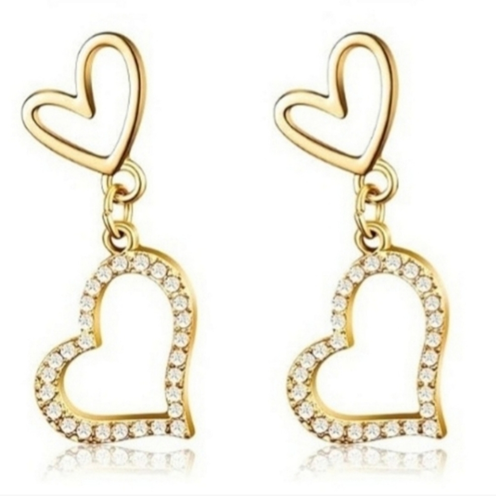 Valentine's Day Heart Hoops Dangle Earrings